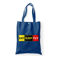 Thumbnail for Eat Sleep Fly (Colourful) Designed Tote Bags