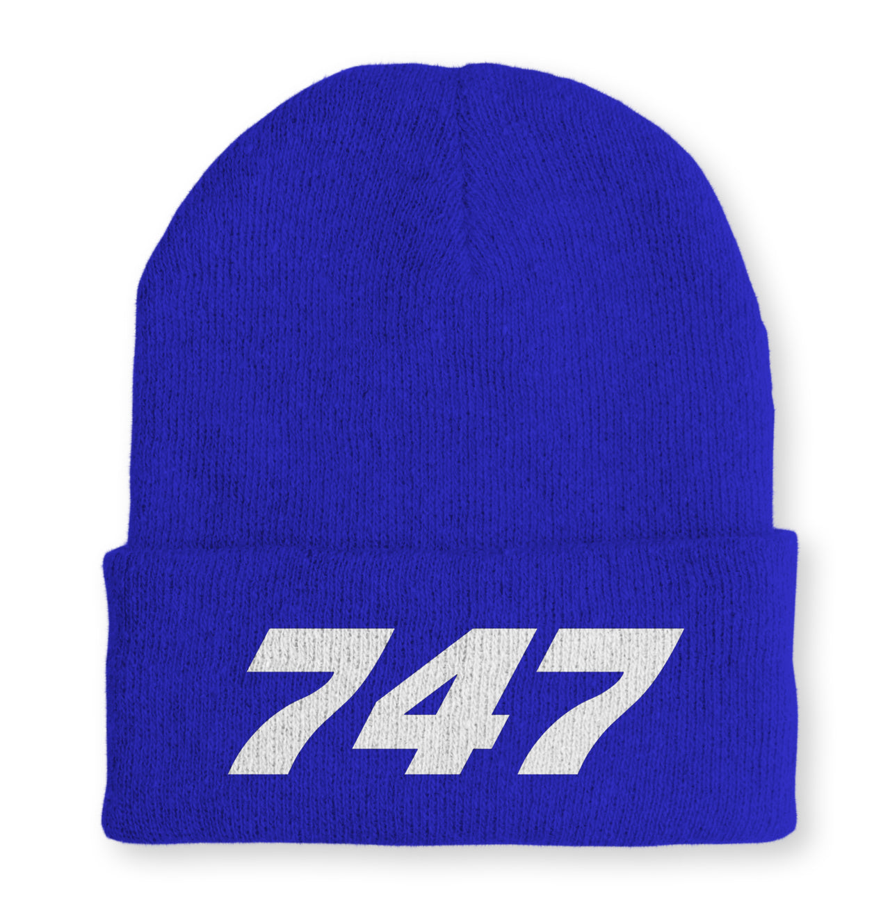 747 Flat Text Embroidered Beanies
