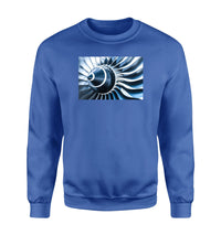Thumbnail for Blue Toned Super Jet Engine Blades Closeup Designed Sweatshirts