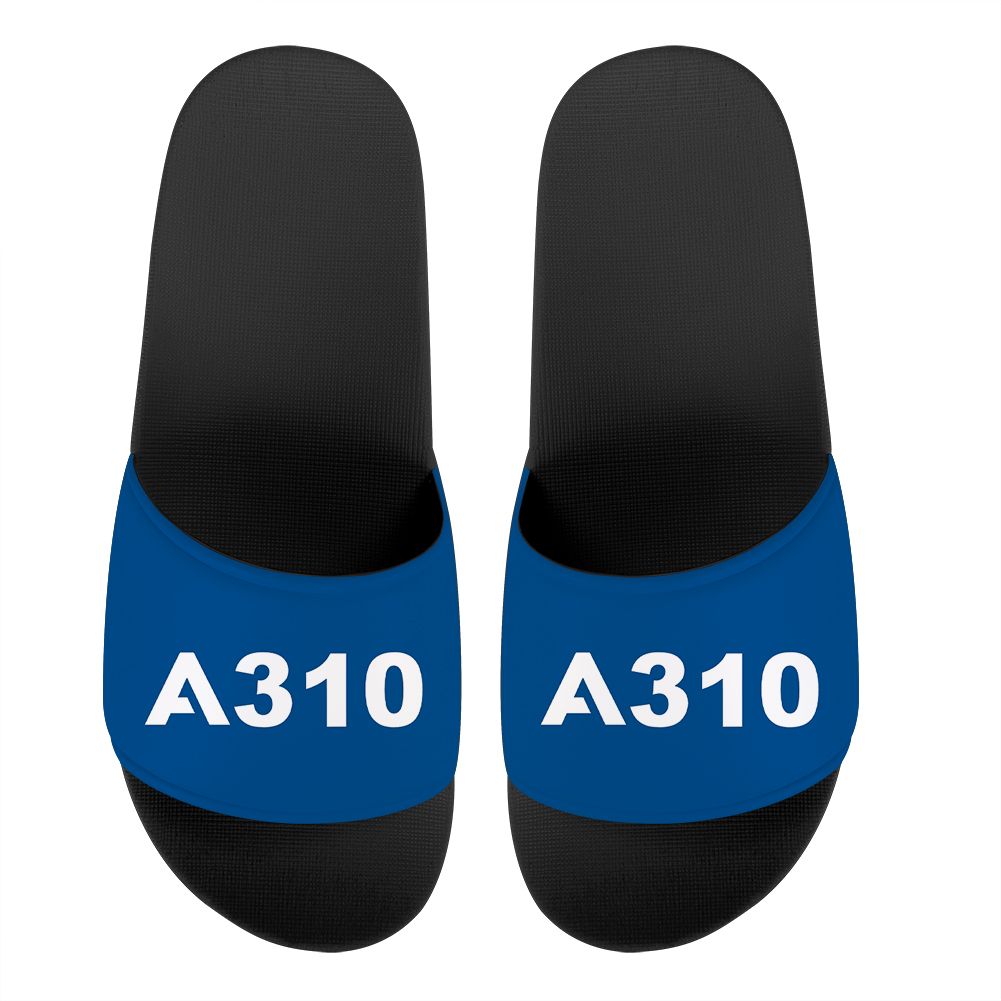 A310 Flat Text Designed Sport Slippers