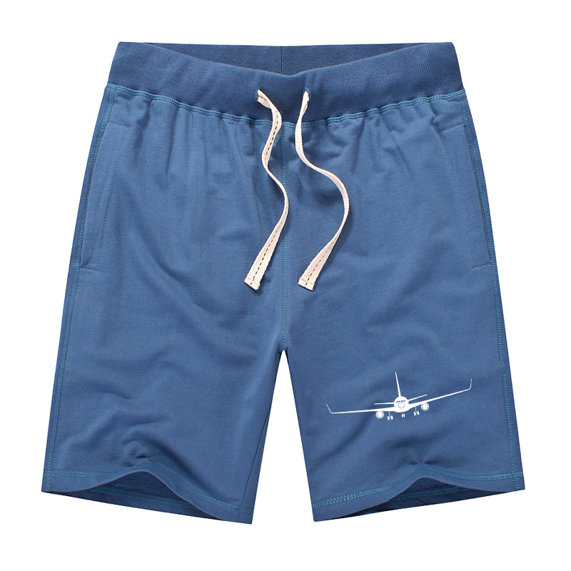 Boeing 767 Silhouette Designed Cotton Shorts