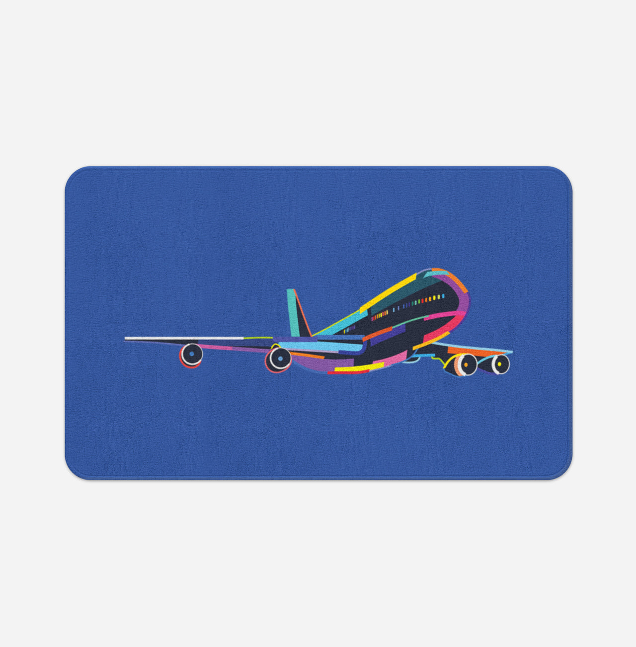 Multicolor Airplane Designed Bath Mats