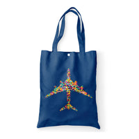 Thumbnail for Colourful Airplane Designed Tote Bags