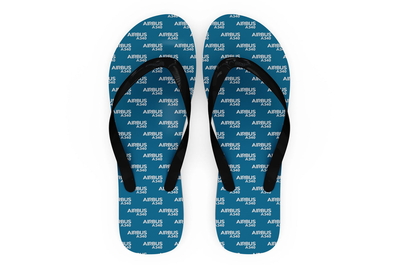 Airbus A340 & Text Designed Slippers (Flip Flops)