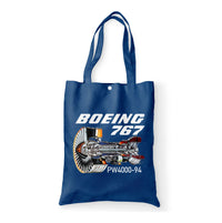 Thumbnail for Boeing 767 Engine (PW4000-94) Designed Tote Bags