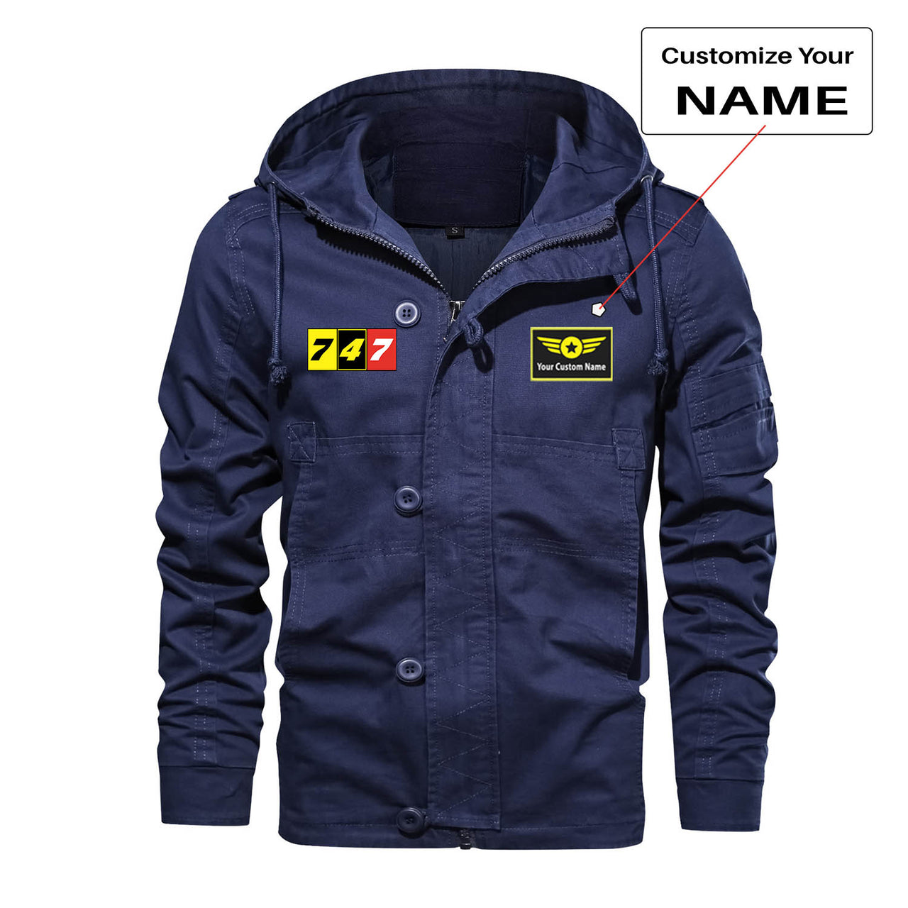 Flat Colourful 747 Designed Cotton Jackets