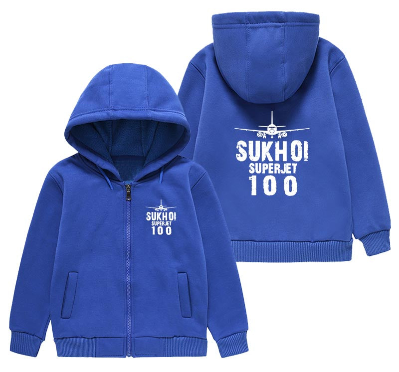 Sukhoi Superjet 100 & Plane Designed "CHILDREN" Zipped Hoodies