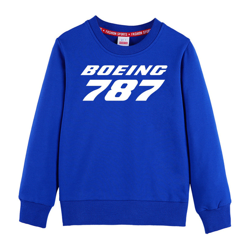 Boeing 787 & Text Designed "CHILDREN" Sweatshirts