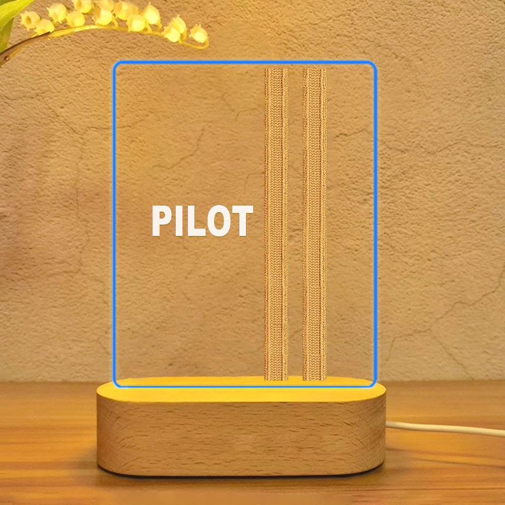 PILOT & Epaulettes 2 Lines Designed Night Lamp
