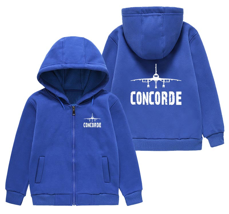 Concorde & Plane Designed "CHILDREN" Zipped Hoodies
