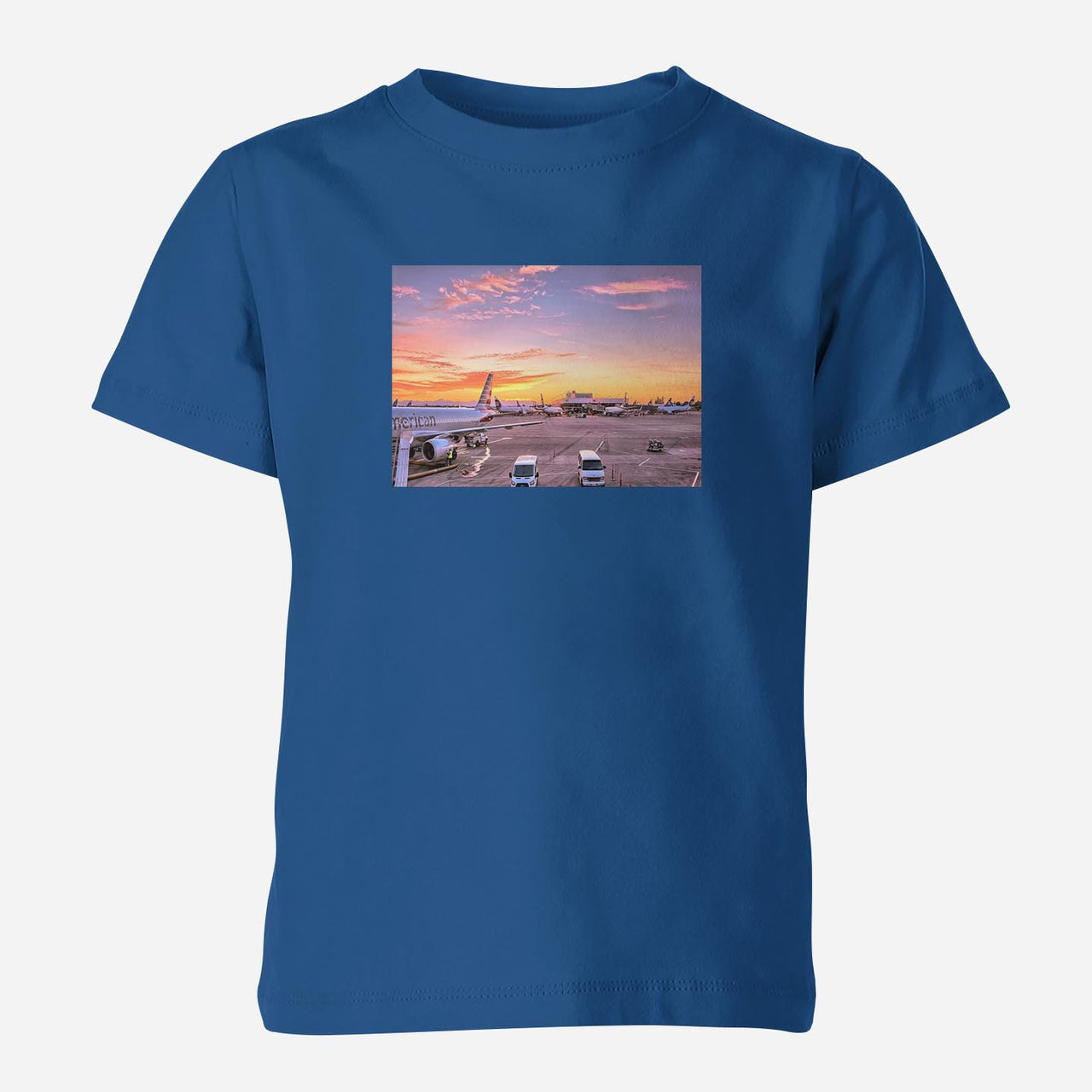 Airport Photo During Sunset Designed Children T-Shirts