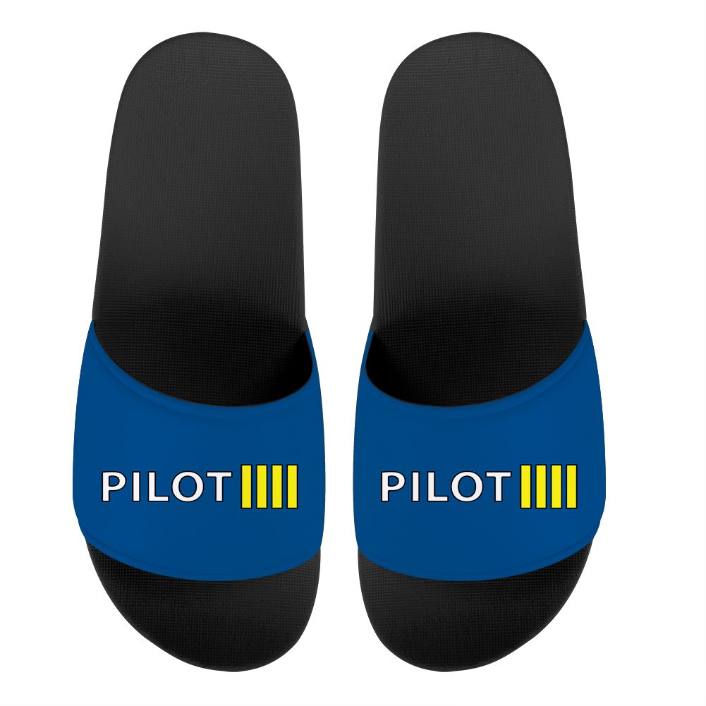 Pilot & Stripes (4 Lines) Designed Sport Slippers