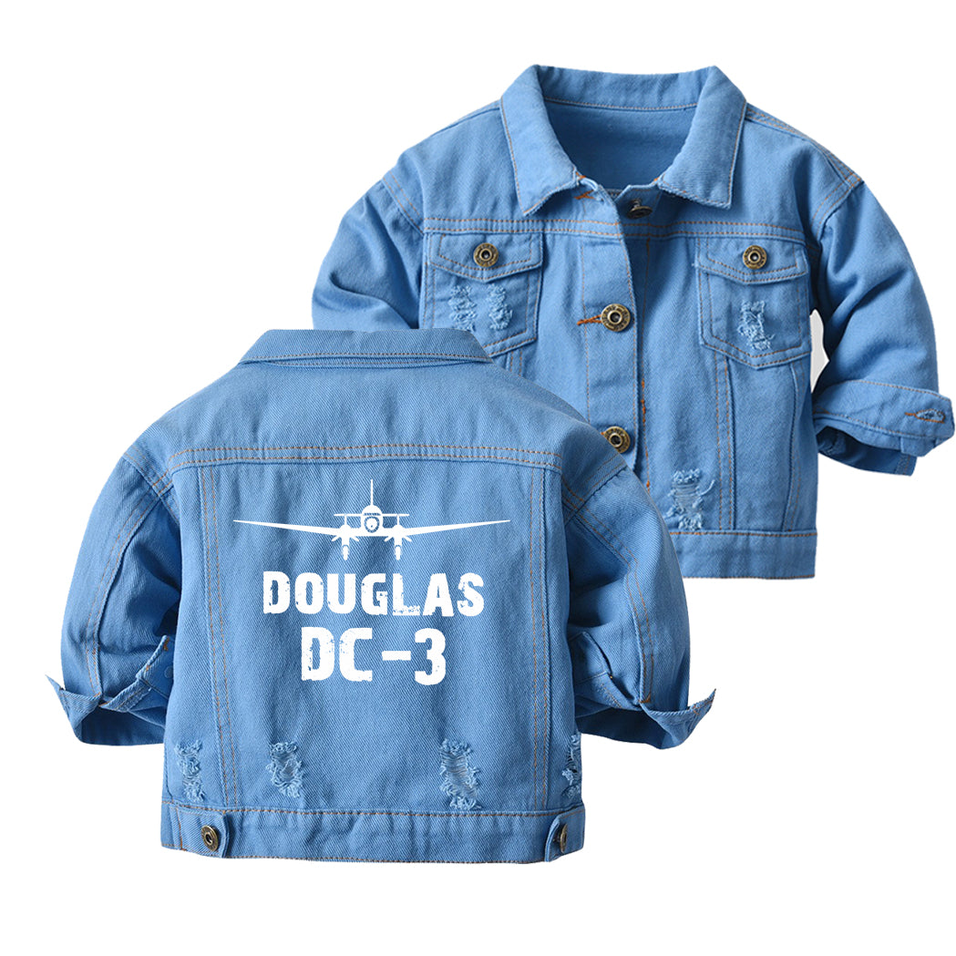 Douglas DC-3 & Plane Designed Children Denim Jackets