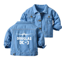 Thumbnail for Douglas DC-3 & Plane Designed Children Denim Jackets