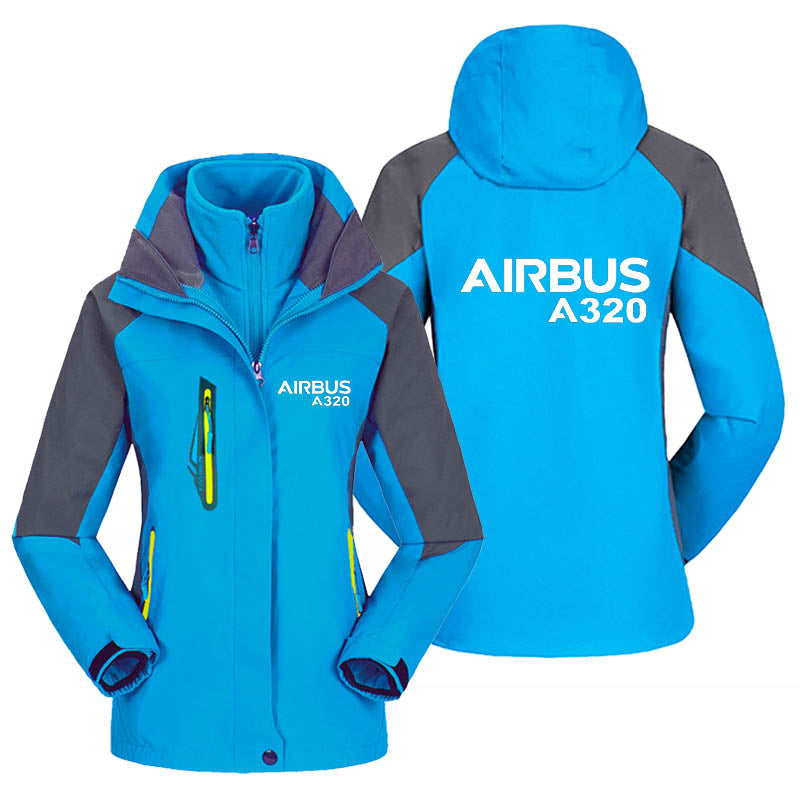 Airbus A320 & Text Designed Thick "WOMEN" Skiing Jackets