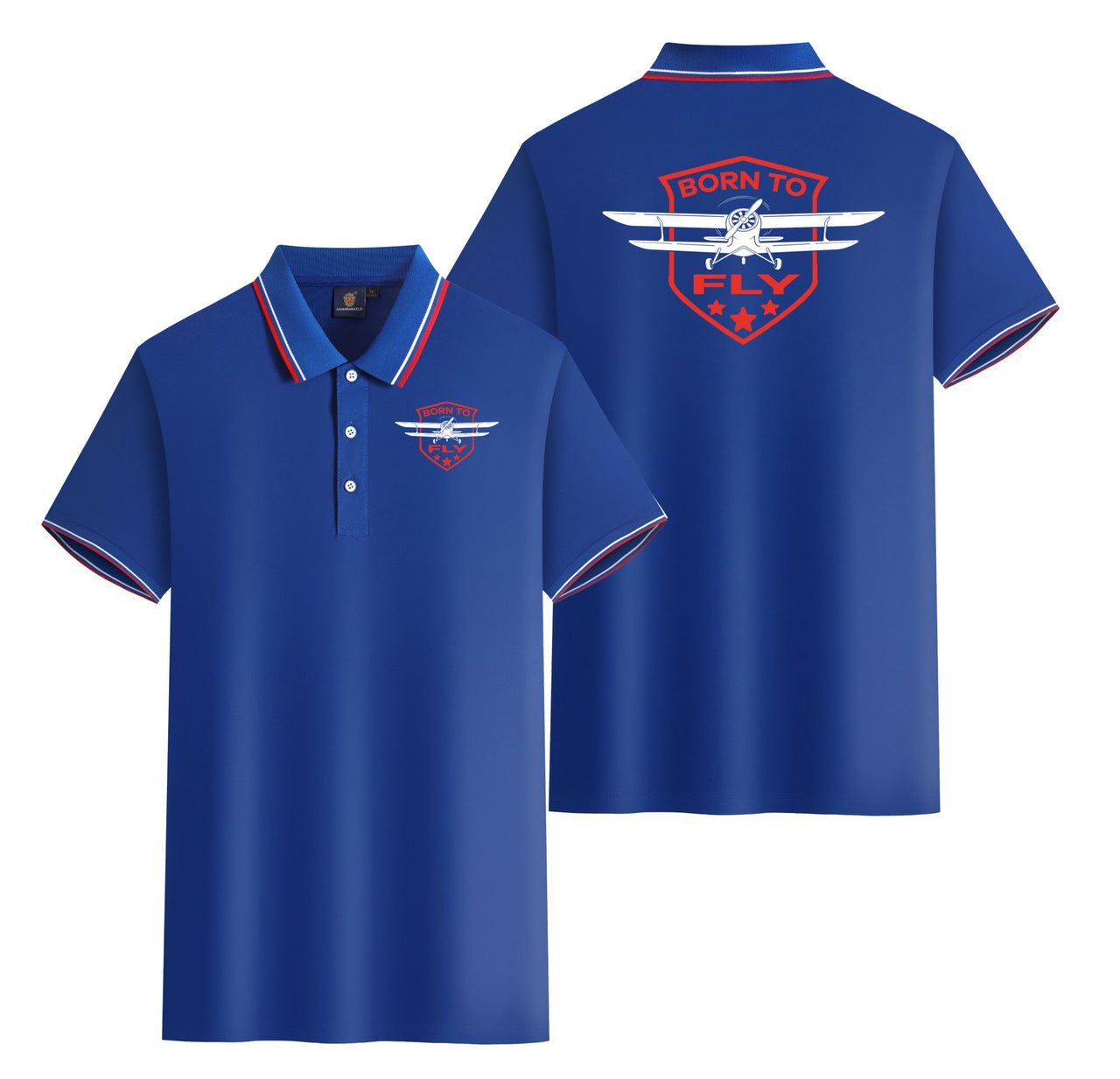 Super Born To Fly Designed Stylish Polo T-Shirts (Double-Side)