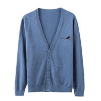 Thumbnail for Multicolor Airplane Designed Cardigan Sweaters