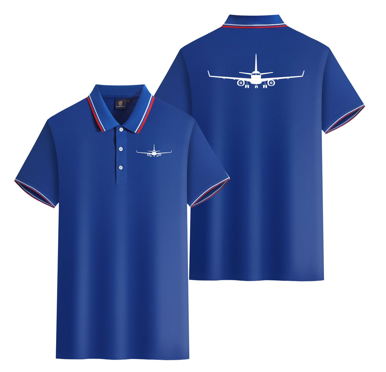 Embraer E-190 Silhouette Plane Designed Stylish Polo T-Shirts (Double-Side)