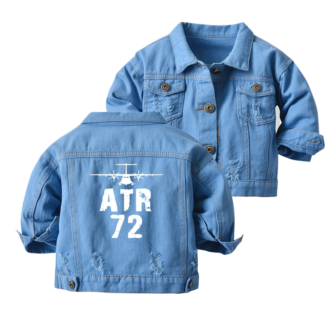 ATR-72 & Plane Designed Children Denim Jackets