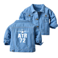 Thumbnail for ATR-72 & Plane Designed Children Denim Jackets
