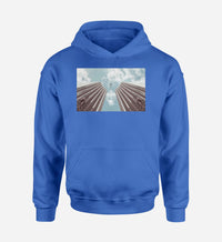 Thumbnail for Airplane Flying over Big Buildings Designed Hoodies