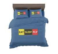 Thumbnail for Eat Sleep Fly (Colourful) Designed Bedding Sets