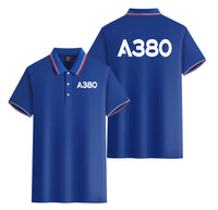 Thumbnail for A380 Flat Text Designed Stylish Polo T-Shirts (Double-Side)