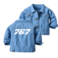 Thumbnail for 767 Flat Text Designed Children Denim Jackets