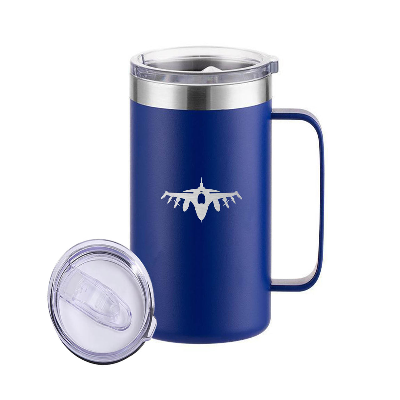 Fighting Falcon F16 Silhouette Designed Stainless Steel Beer Mugs