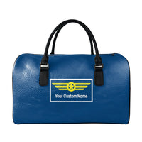 Thumbnail for Custom Name (Badge 1) Designed Leather Travel Bag