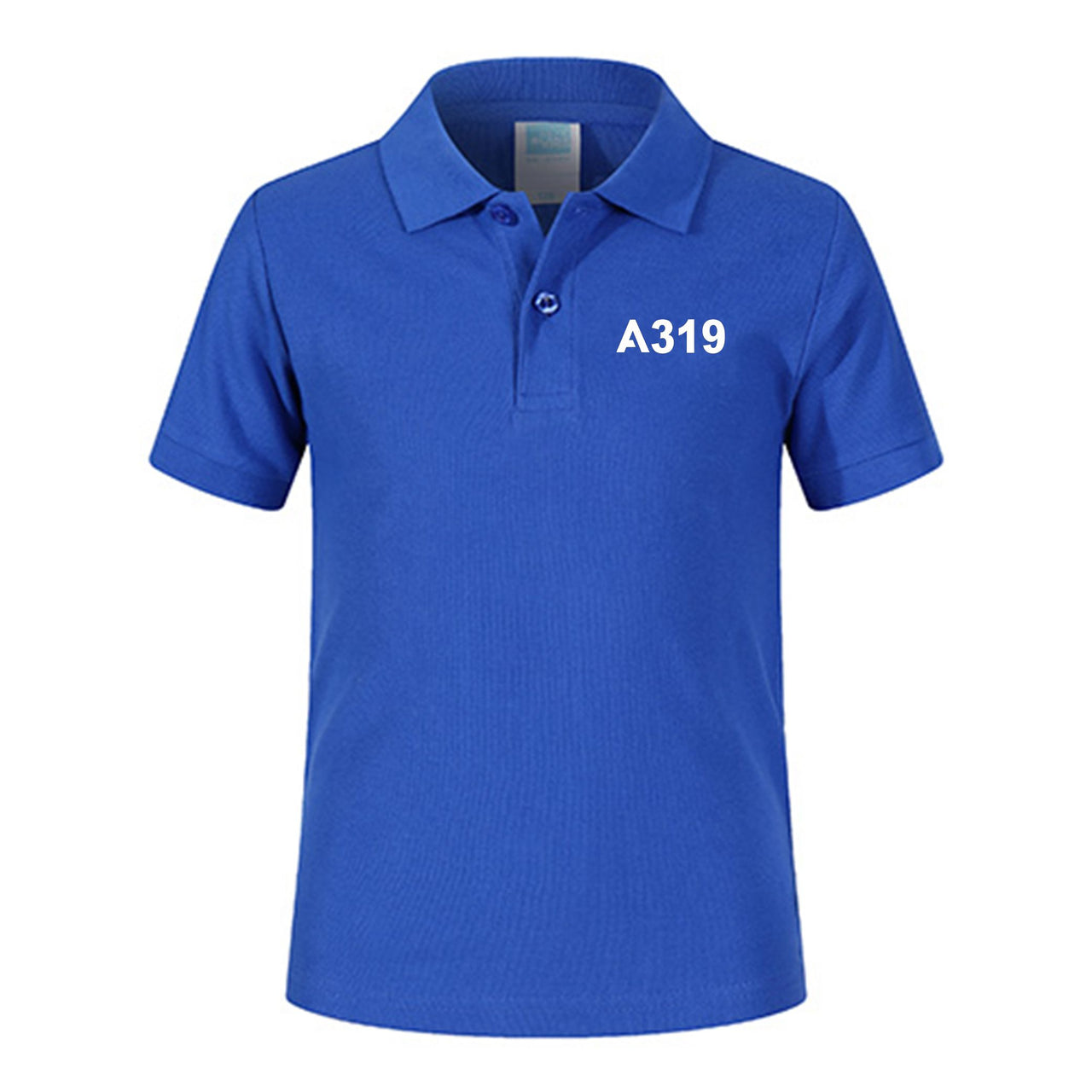 A319 Flat Text Designed Children Polo T-Shirts