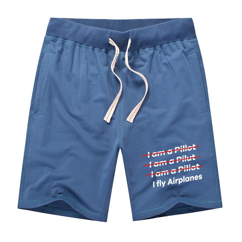 I Fly Airplanes Designed Cotton Shorts