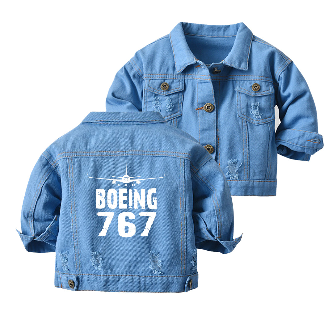 Boeing 767 & Plane Designed Children Denim Jackets