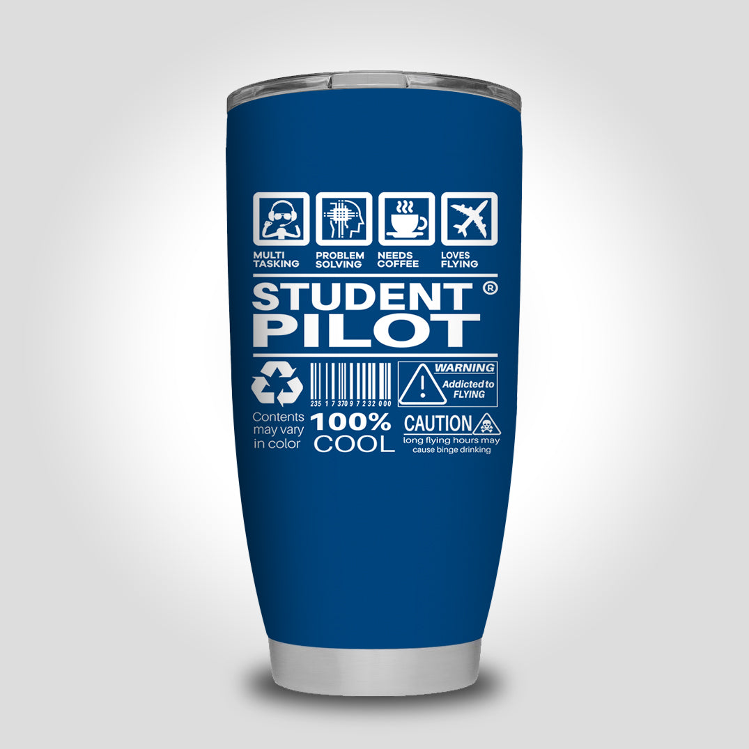 Student Pilot Label Designed Tumbler Travel Mugs