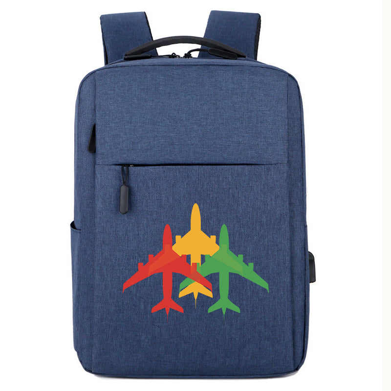 Colourful 3 Airplanes Designed Super Travel Bags