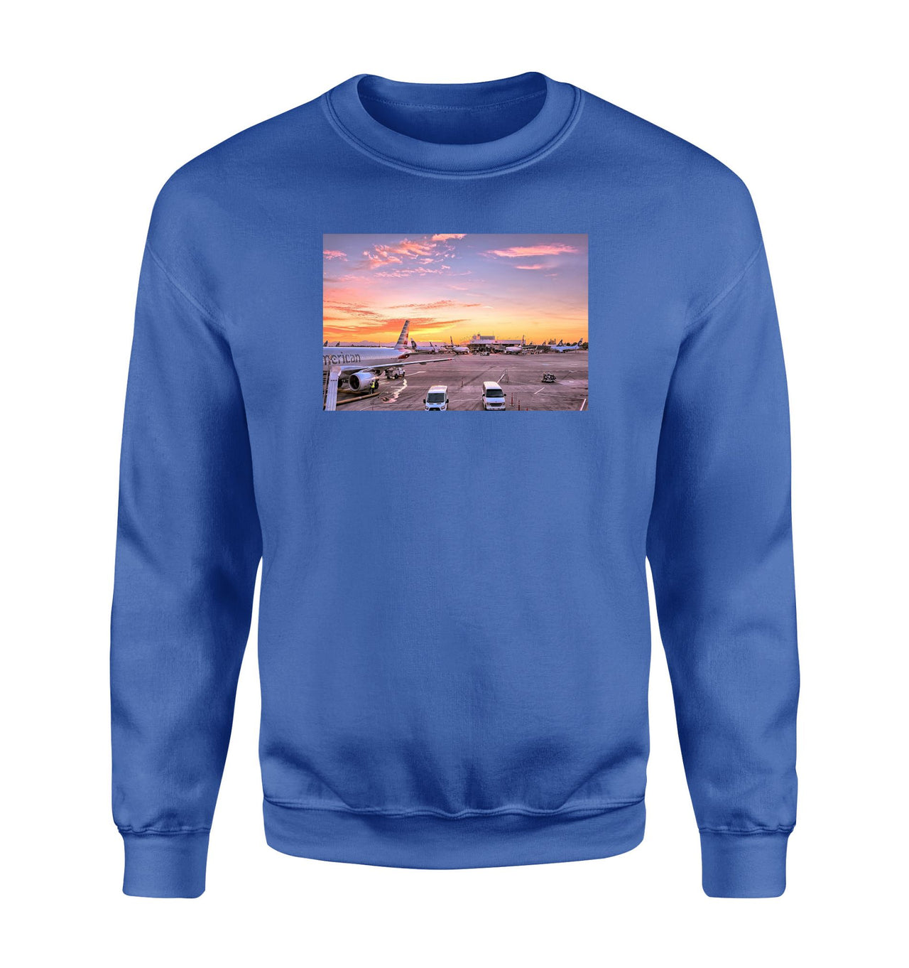 Airport Photo During Sunset Designed Sweatshirts