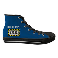Thumbnail for Blood Type AVGAS Designed Long Canvas Shoes (Men)