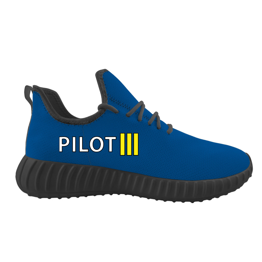 Pilot & Stripes (3 Lines) Designed Sport Sneakers & Shoes (WOMEN)