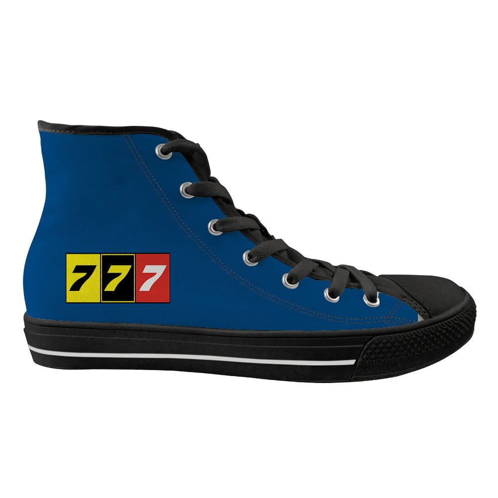 Flat Colourful 777 Designed Long Canvas Shoes (Men)