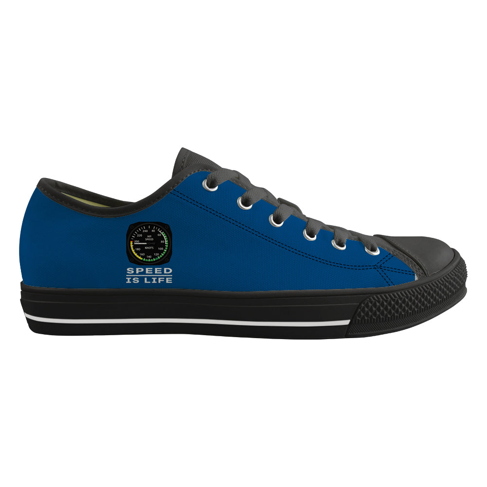 Speed Is Life Designed Canvas Shoes (Women)