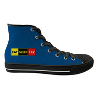 Thumbnail for Eat Sleep Fly (Colourful) Designed Long Canvas Shoes (Women)