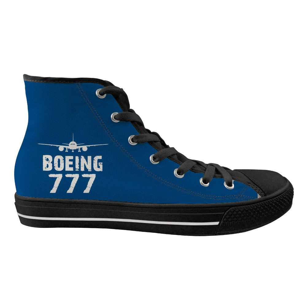 Boeing 777 & Plane Designed Long Canvas Shoes (Women)