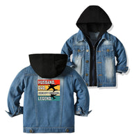 Thumbnail for Husband & Dad & Aircraft Mechanic & Legend Designed Children Hooded Denim Jackets
