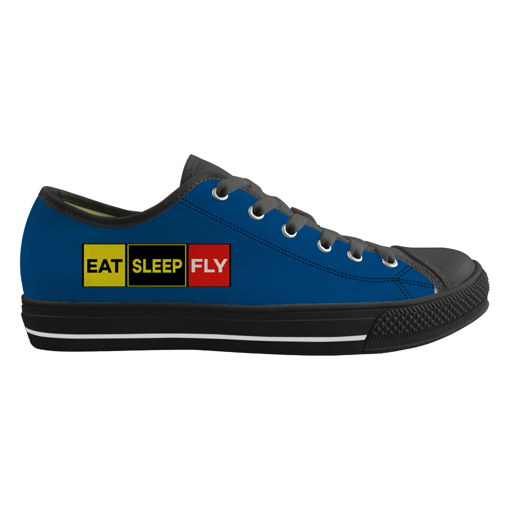 Eat Sleep Fly (Colourful) Designed Canvas Shoes (Women)