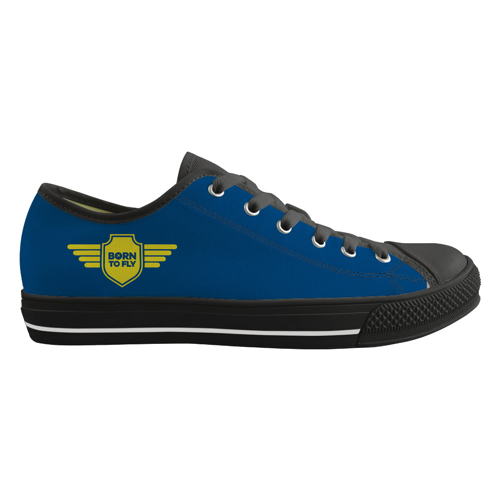 Born To Fly & Badge Designed Canvas Shoes (Men)