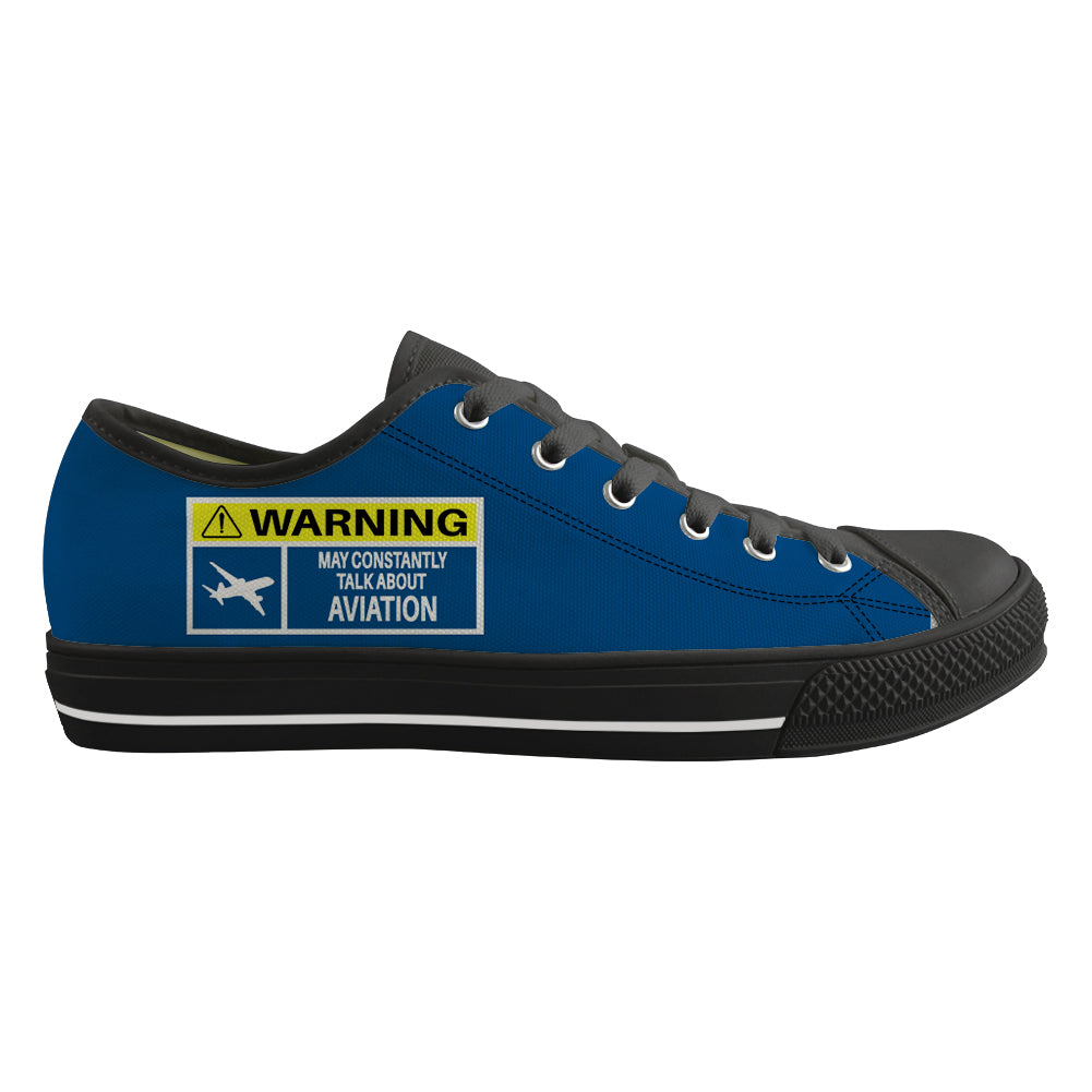 Warning May Constantly Talk About Aviation Designed Canvas Shoes (Men)