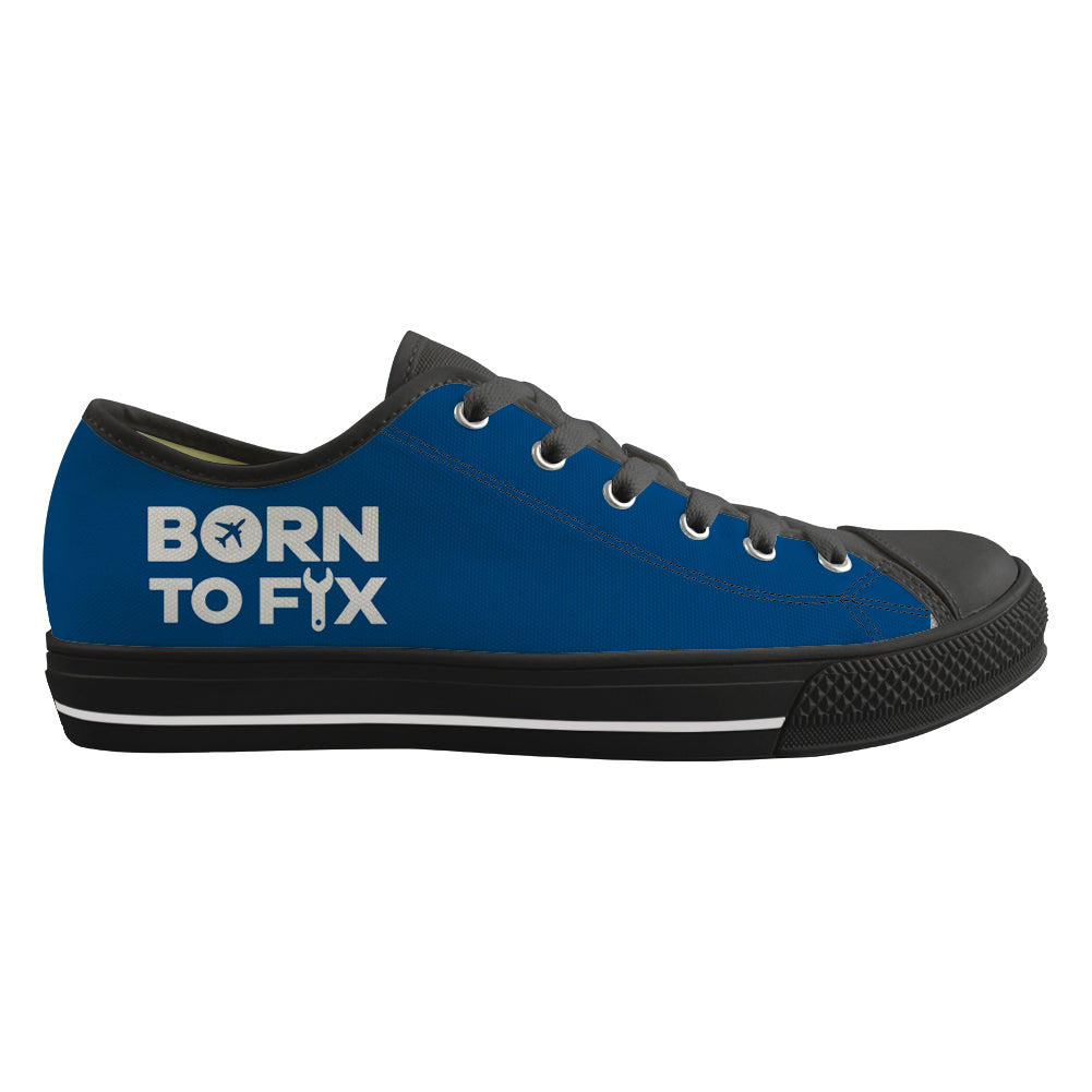Born To Fix Airplanes Designed Canvas Shoes (Men)