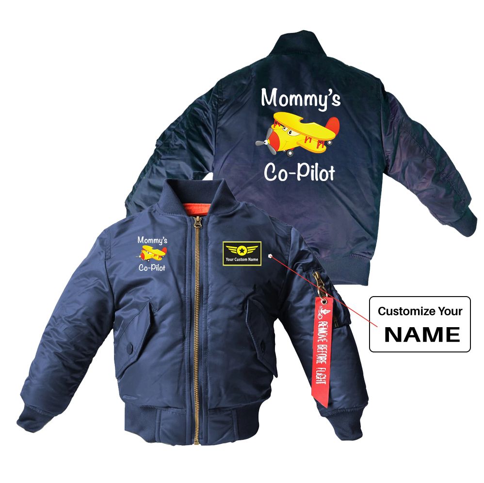 Mommy's Co-Pilot (Propeller2) Designed Children Bomber Jackets