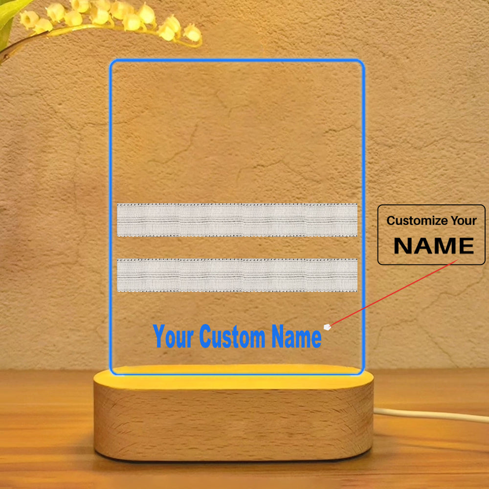 Pilot Epaulettes (Silver) 2 Lines Designed Night Lamp