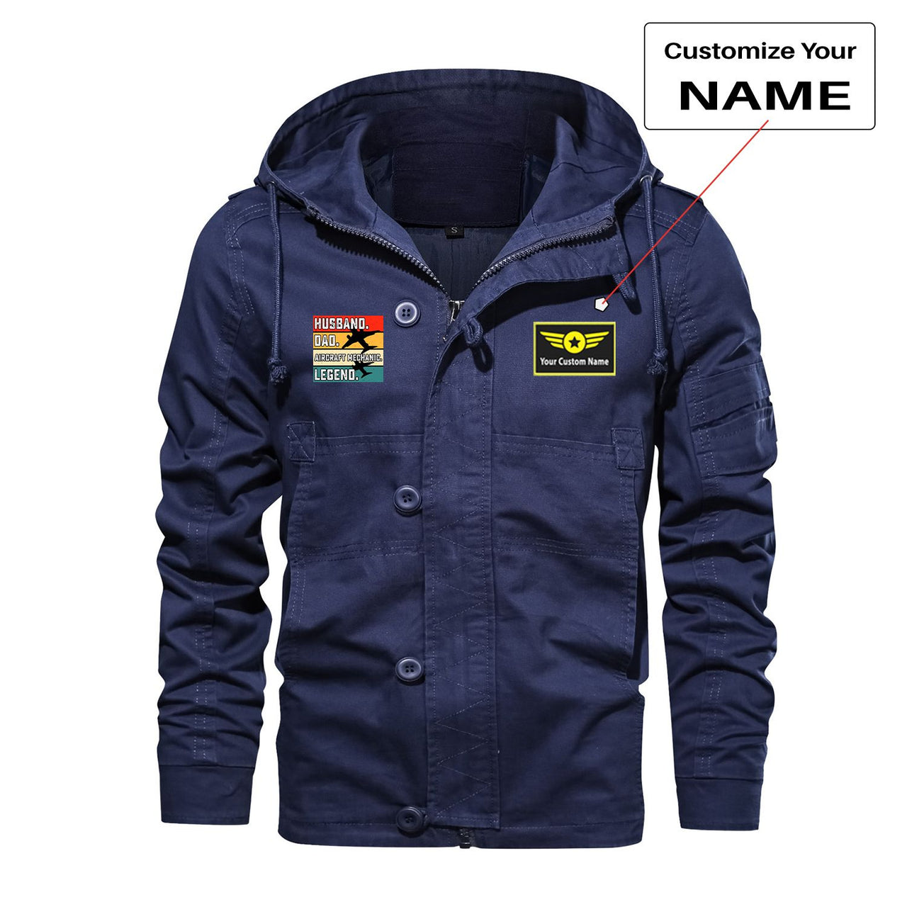 Husband & Dad & Aircraft Mechanic & Legend Designed Cotton Jackets